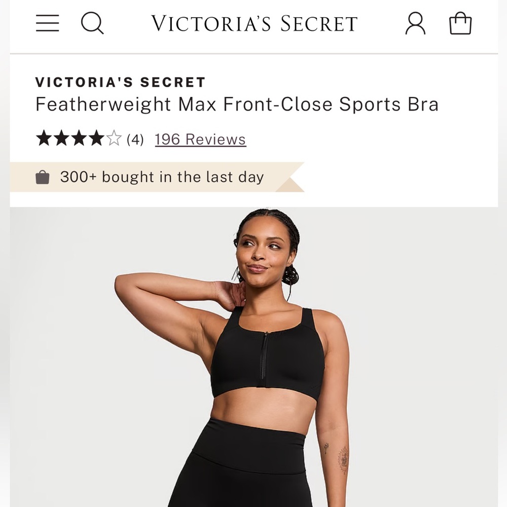 Victoria’s Secret Featherweight Max Front-Close Sports Bra